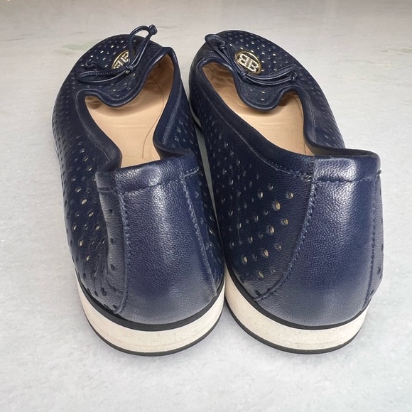 BALDININI WOMENS LEATHER NAVY BLUE FLATS SZ EU 39 - Picture 4 of 7